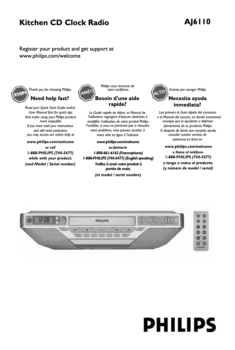 Page 1 de la notice Manuel utilisateur Philips AJ6111