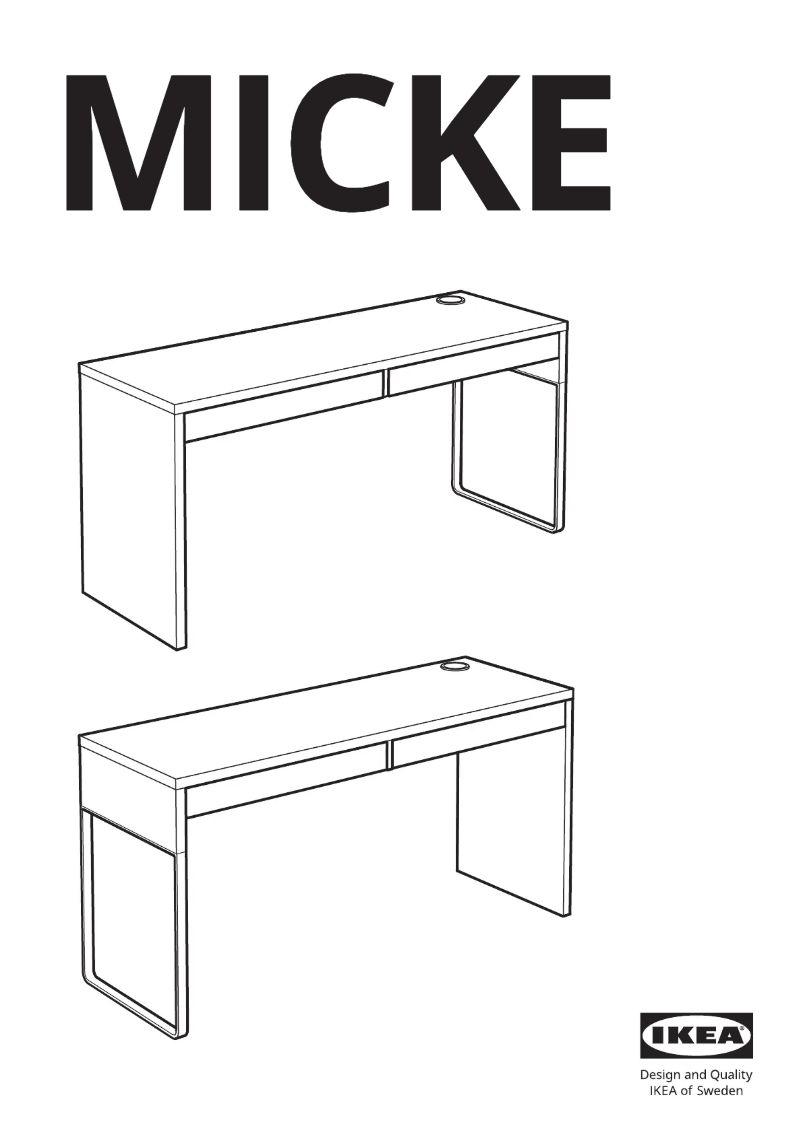 Page 1 de la notice Manuel utilisateur Ikea MICKE 902.143.08