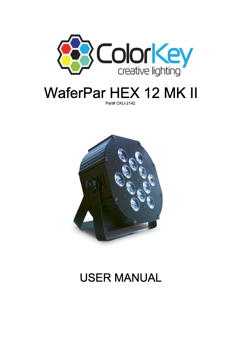 Page 1 of the manual User Manual ColorKey WaferPar HEX 12 MKII