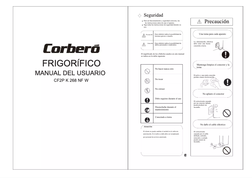 Page 1 of the manual User Manual Corbero CF2PK268NFW
