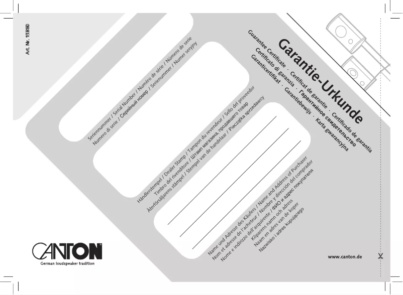 Page 1 de la notice Manuel utilisateur Canton Movie