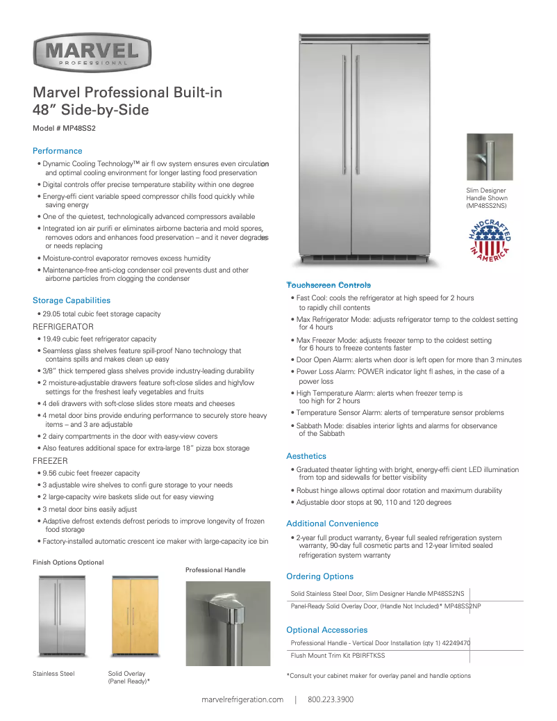 Page 1 de la notice Manuel utilisateur Marvel MP48SS2N