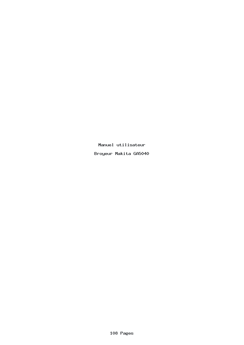 Page 1 de la notice Manuel utilisateur Makita GA5040