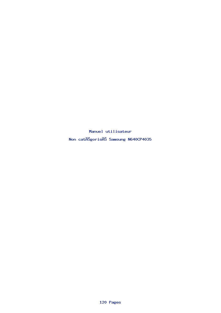 Page 1 de la notice Manuel utilisateur Samsung N640CP4035