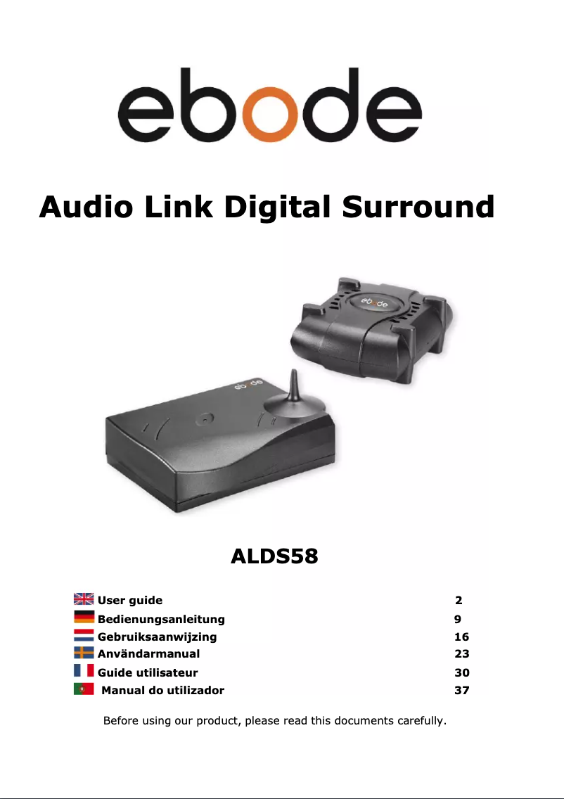 Page 1 de la notice Manuel utilisateur ebode Audio Link Digital Surround