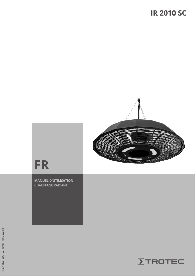 Page 1 de la notice Manuel utilisateur Trotec IR 2010 SC