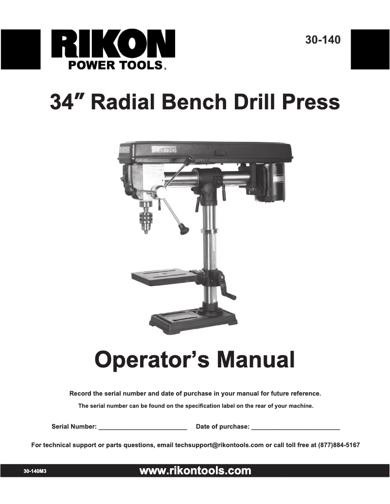 Page 1 de la notice Manuel utilisateur RIKON 30-140