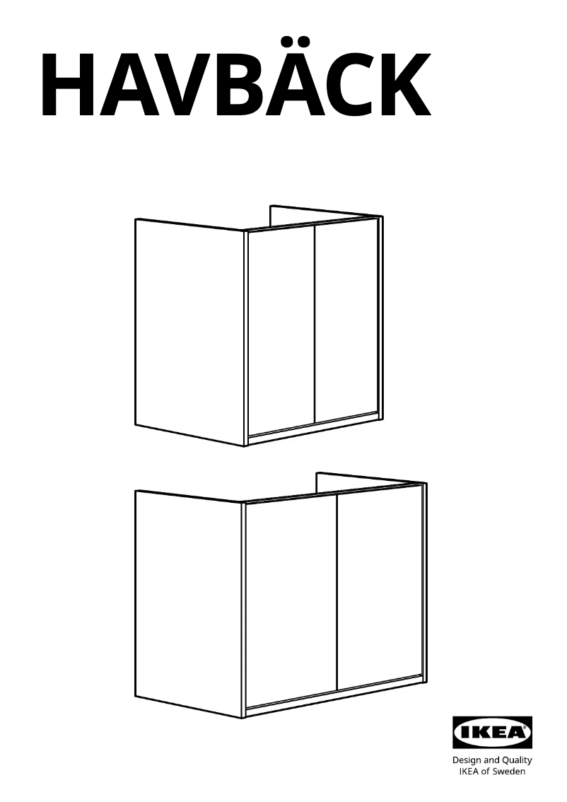 Page 1 de la notice Manuel utilisateur Ikea HAVBÄCK 905.352.48