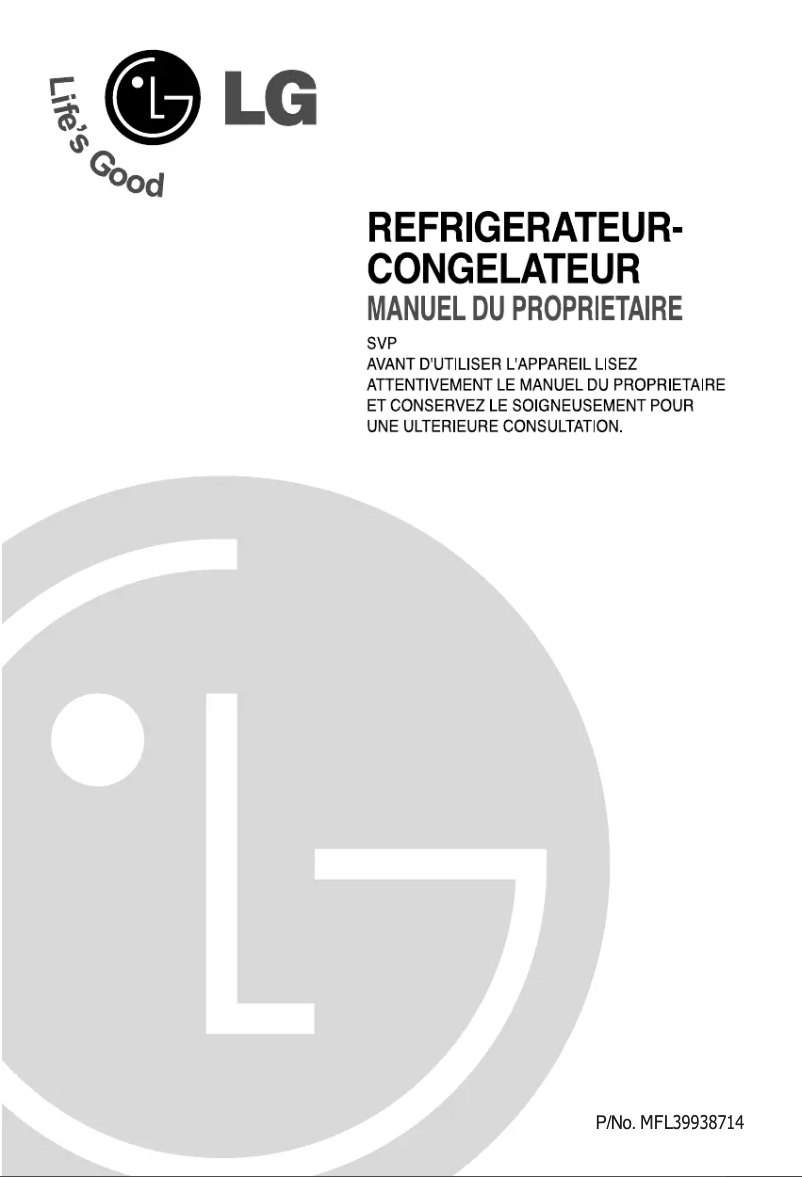 Page 1 de la notice Manuel utilisateur LG GN-M562YLQ