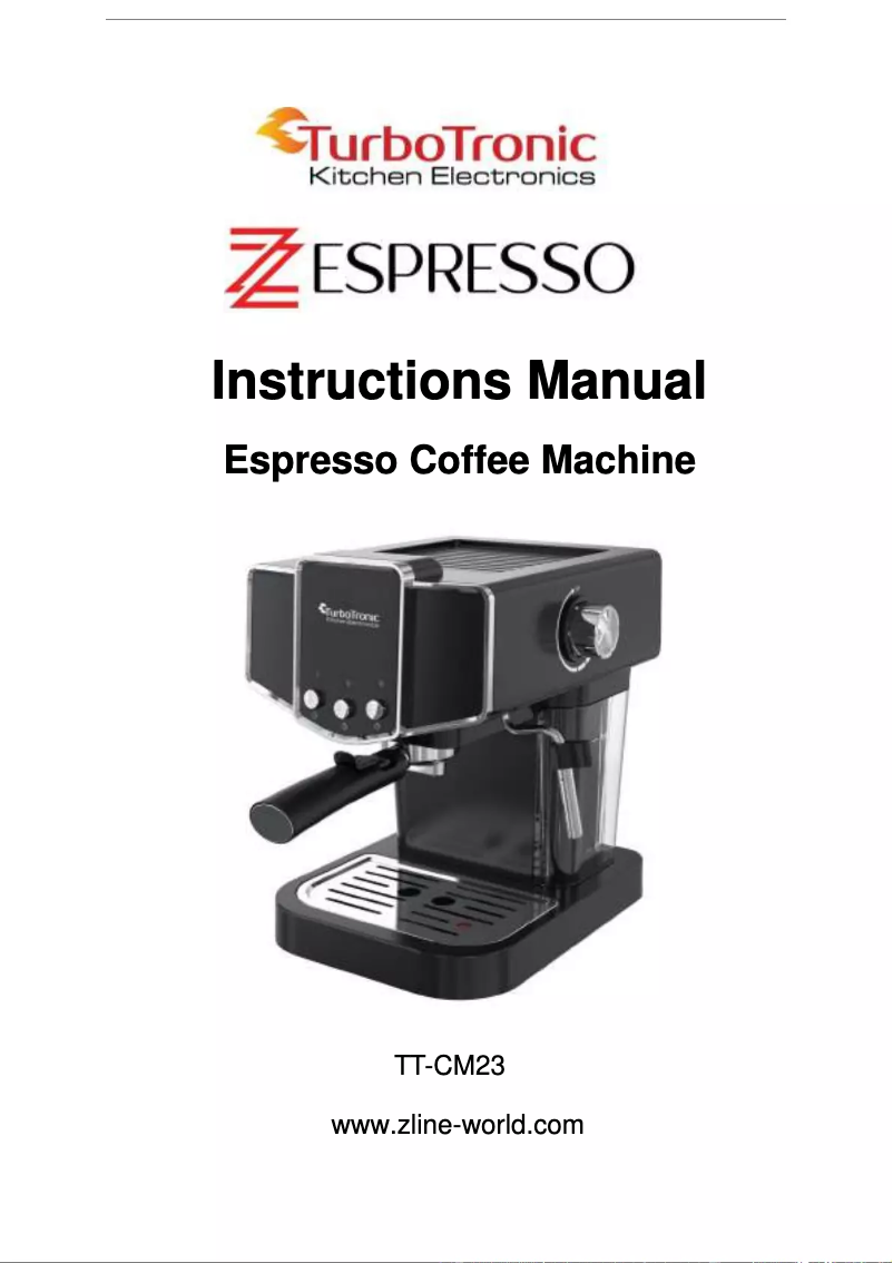 Page 1 de la notice Manuel utilisateur TurboTronic Z Espresso TT-CM23