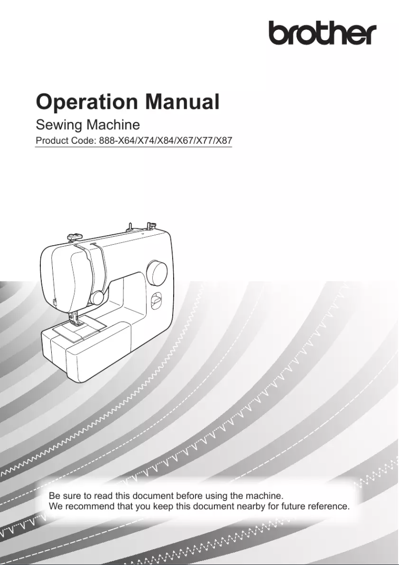 Page 1 of the manual User Manual Brother X8