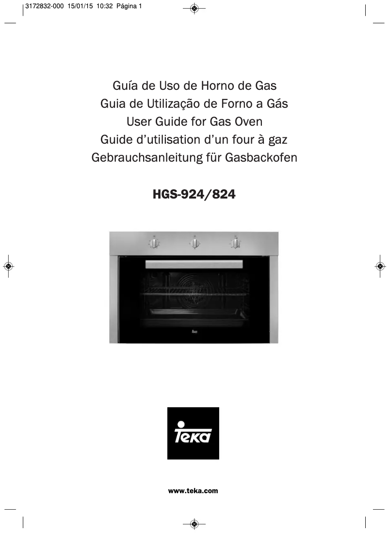 Page 1 of the manual User Manual Teka HGS 824