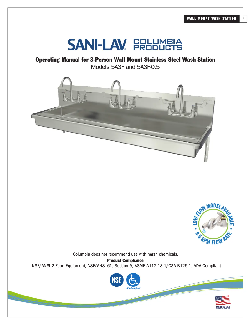 Page 1 de la notice Manuel utilisateur Sani-Lav 5A3F