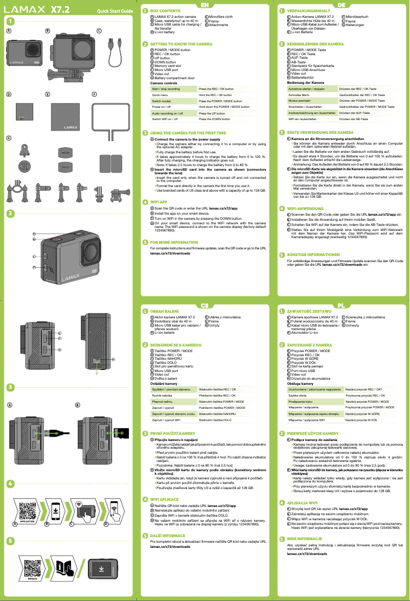 Page 1 de la notice Guide de démarrage rapide Lamax X7.2