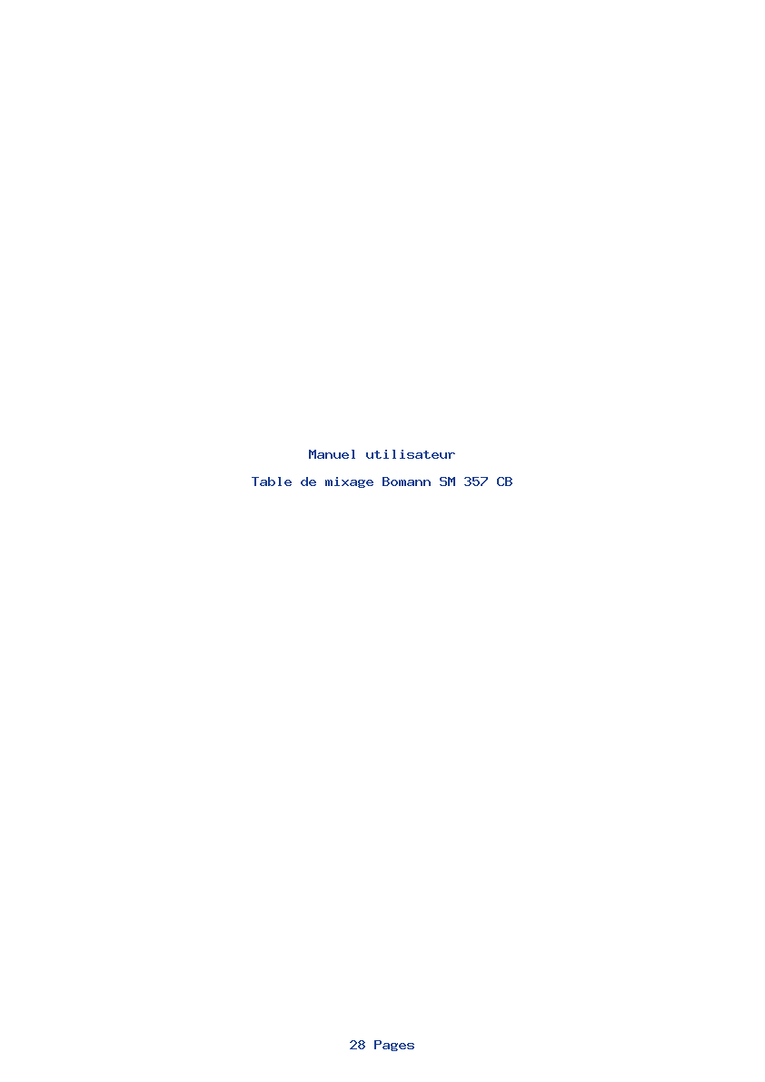 Page 1 de la notice Manuel utilisateur Bomann SM 357 CB