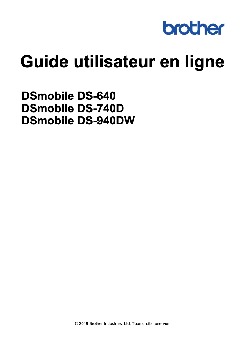 Page 1 de la notice Manuel utilisateur Brother DSMobile DS-740D