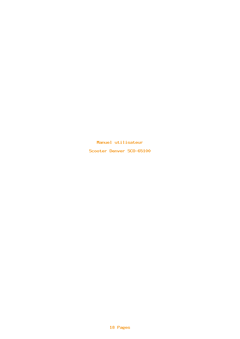 Page 1 de la notice Manuel utilisateur Denver SCO-65100