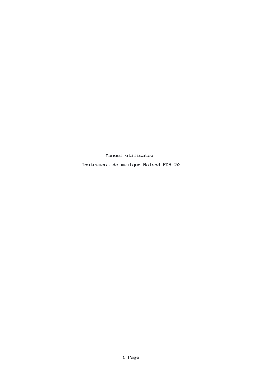 Image de la première page du manuel de l'appareil PDS-20