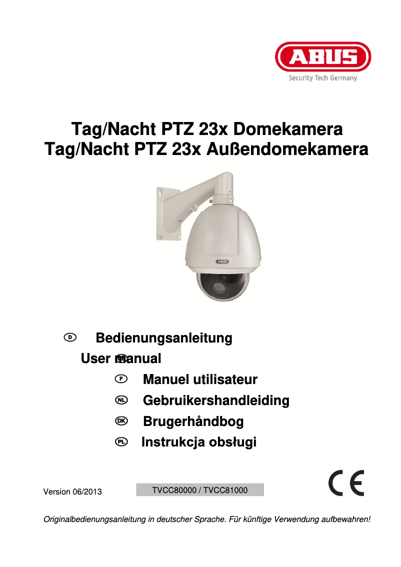 Page 1 de la notice Manuel utilisateur Abus TVCC81000