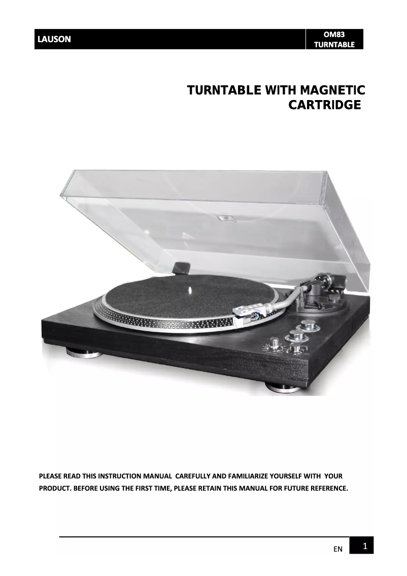 Page 1 de la notice Manuel utilisateur Lauson OM83