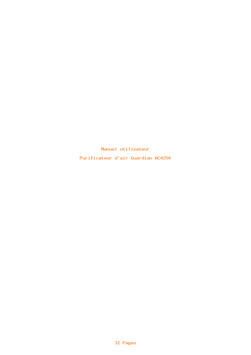 Page 1 de la notice Manuel utilisateur Guardian AC4250