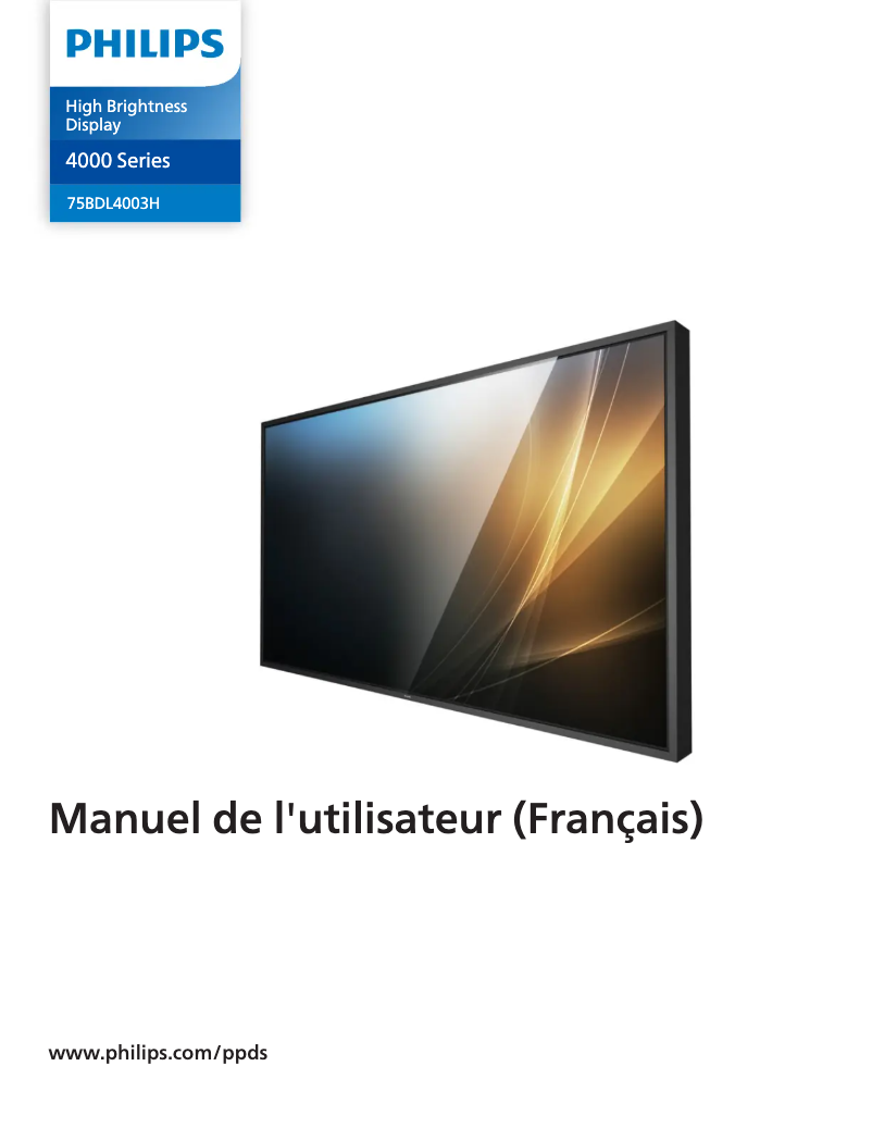 Página 1 del manual Manual de usuario Philips 75BDL4003H
