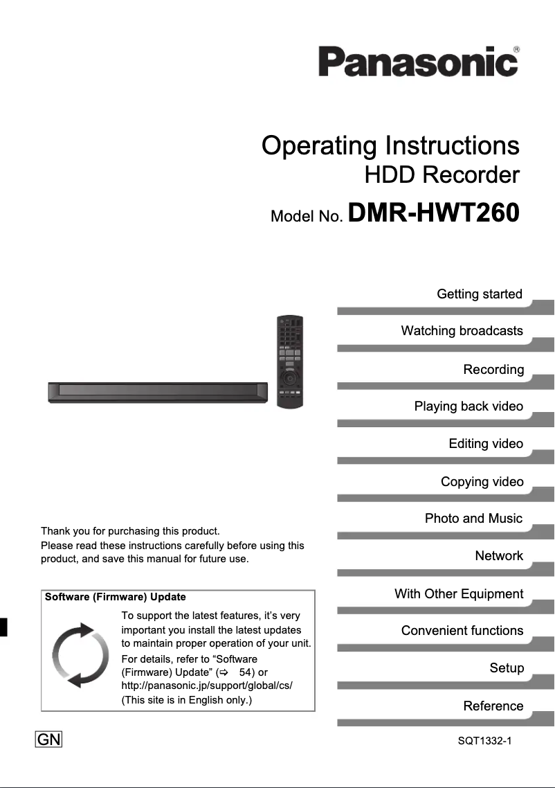 Página 1 del manual Manual de usuario Panasonic DMR-HWT260