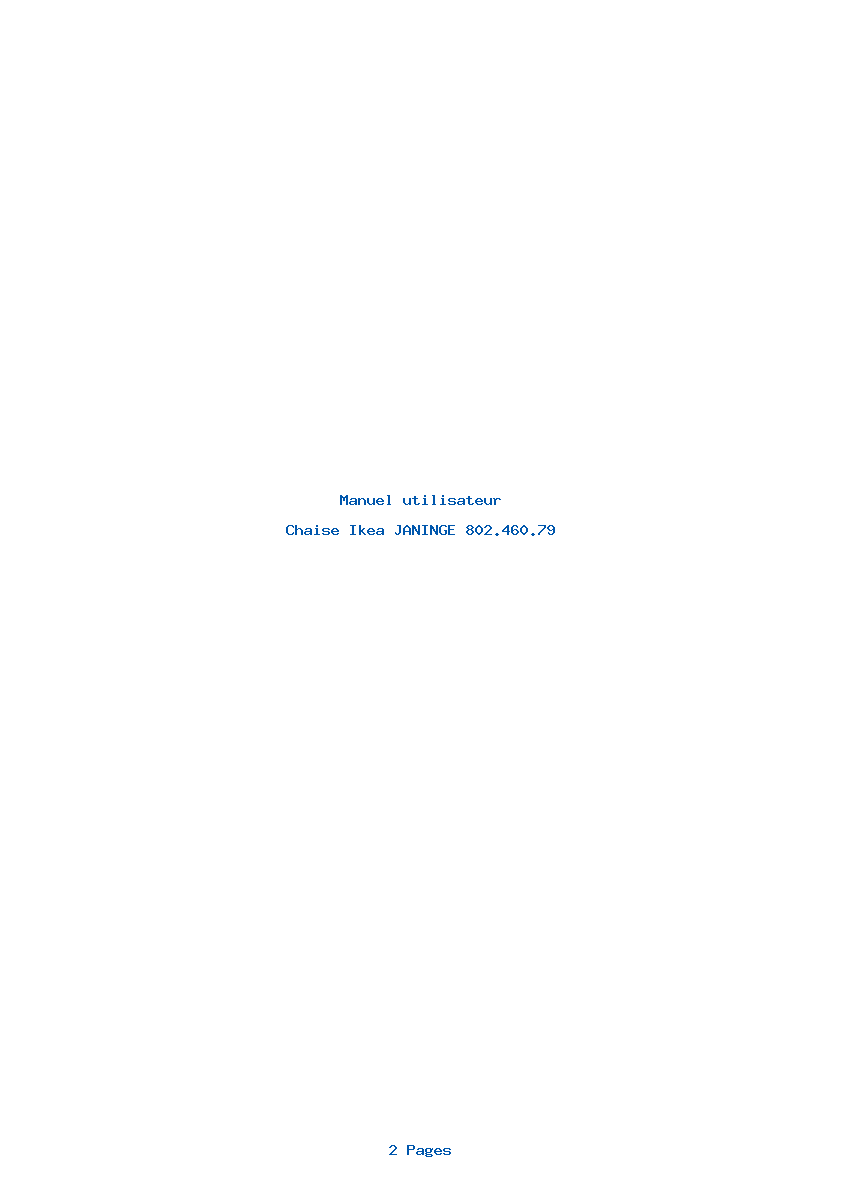 Page 1 de la notice Manuel utilisateur Ikea JANINGE 802.460.79