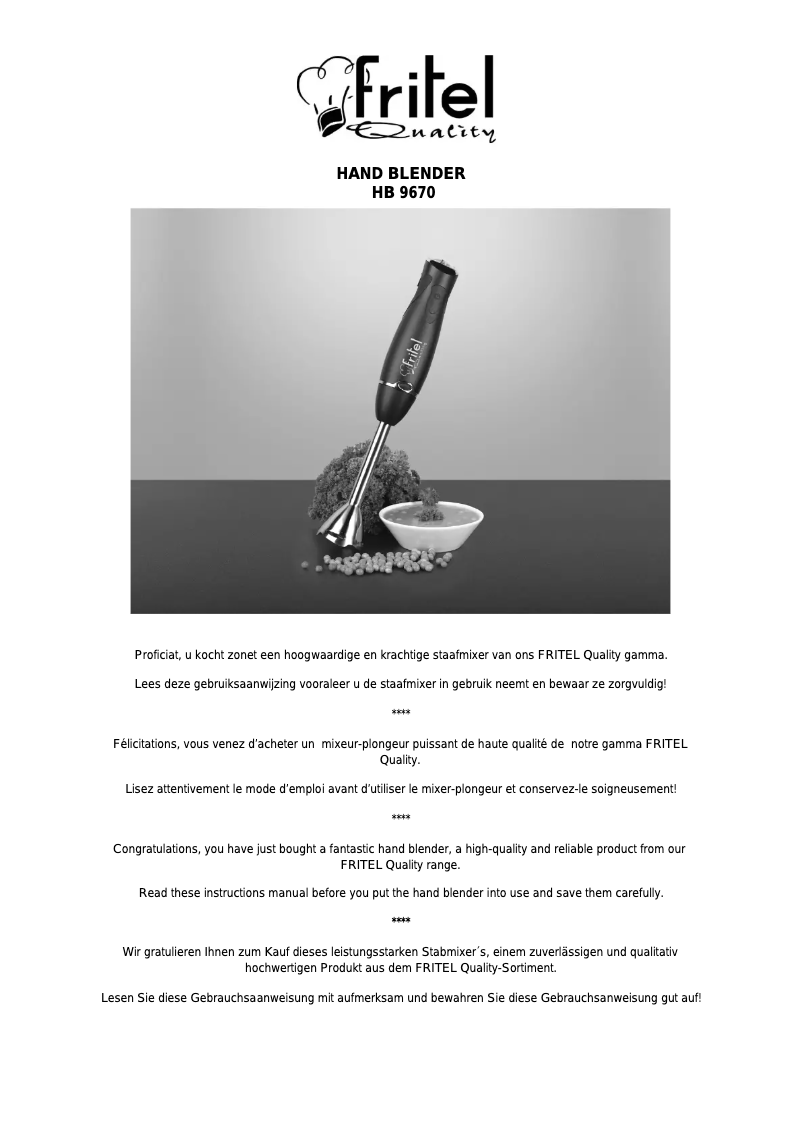 Page 1 de la notice Manuel utilisateur Fritel HB 9670