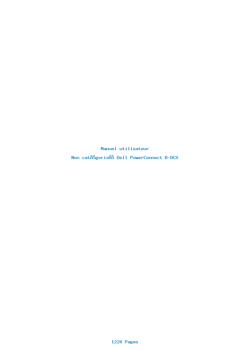 Page 1 de la notice Manuel utilisateur Dell PowerConnect B-DCX