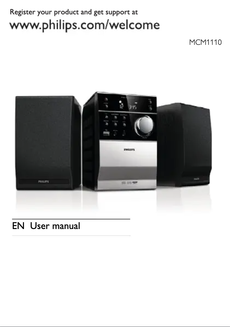 Page 1 of the manual User Manual Philips MCM1110