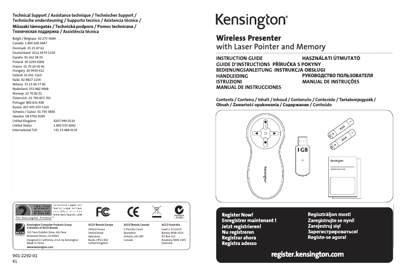 Page 1 de la notice Manuel utilisateur Kensington K33374