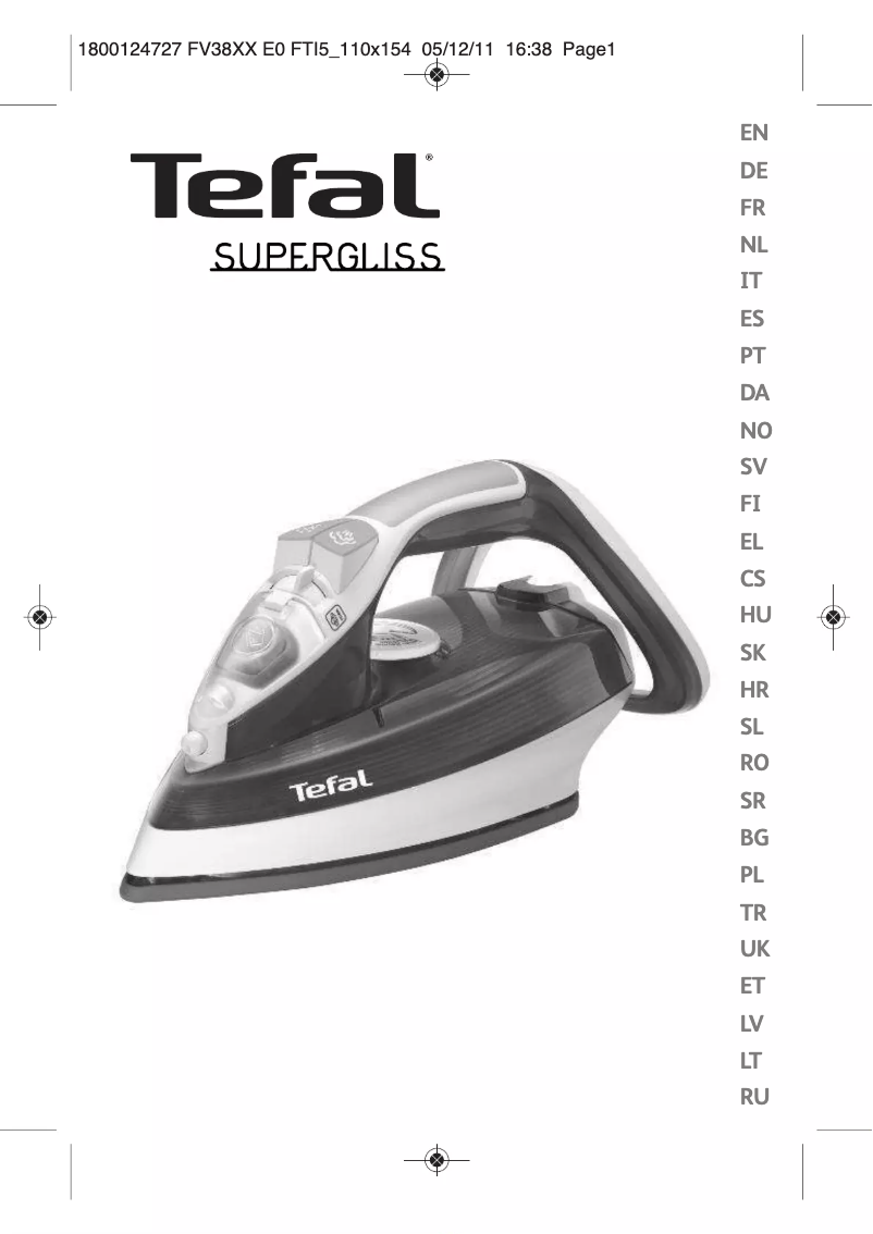 Page 1 of the manual User Manual Tefal Supergliss FV3831E6
