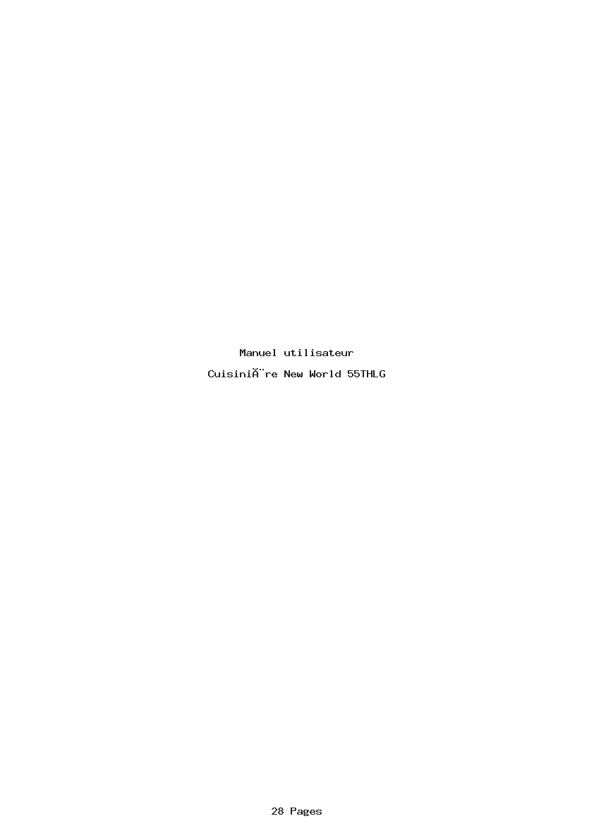 Page 1 de la notice Manuel utilisateur New World 55THLG