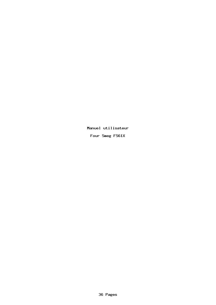 Page 1 de la notice Manuel utilisateur Smeg FS61X