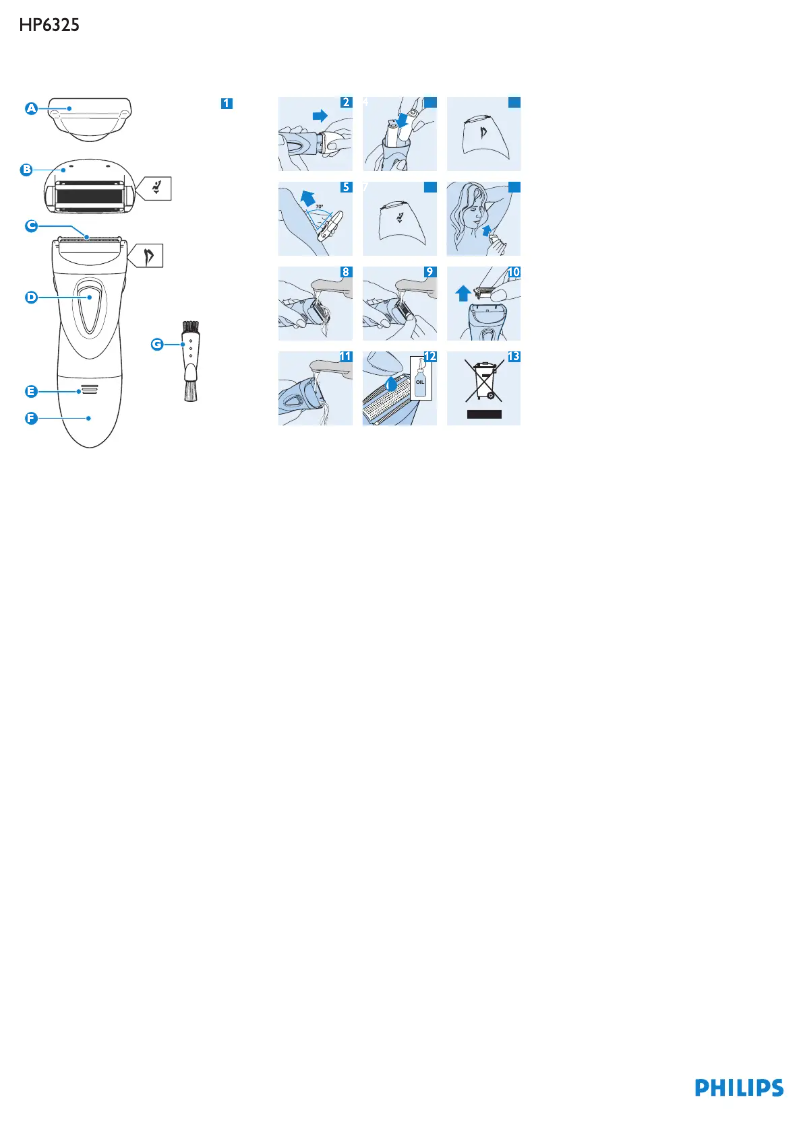 Página 1 del manual Manual de usuario Philips Ladyshave HP6325