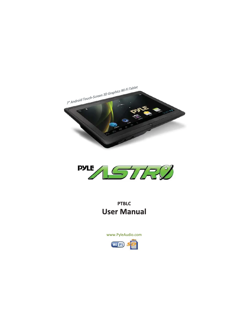 Page 1 of the manual User Manual Pyle Astro PTBL7C