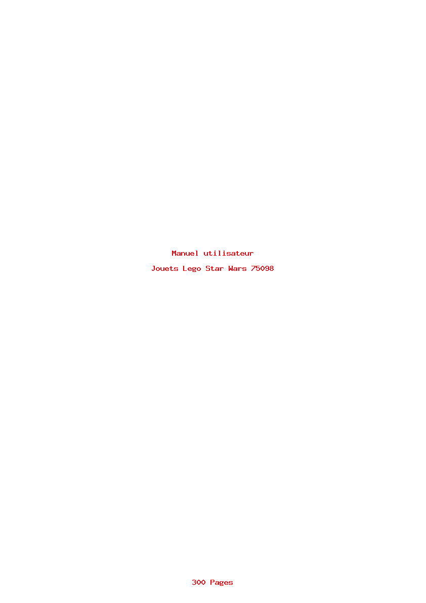 Page 1 de la notice Manuel utilisateur Lego Star Wars 75098