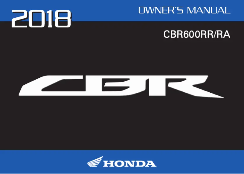Page 1 of the manual User Manual Honda CBR600RR (2018)
