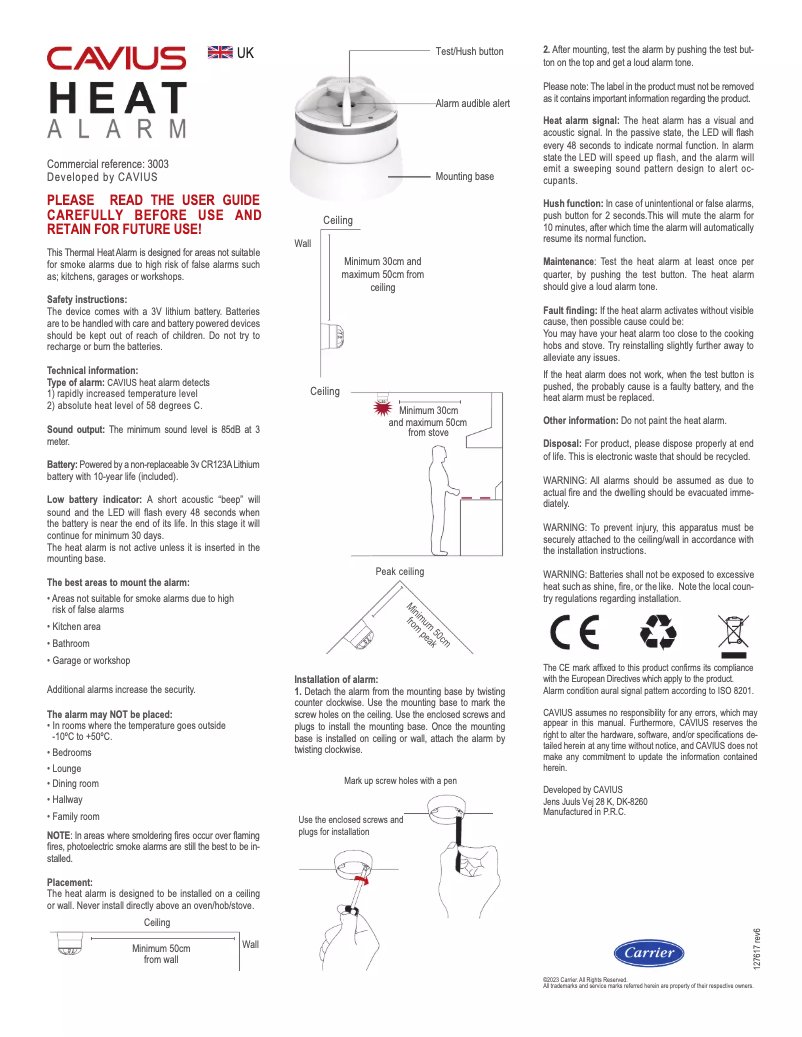 Page 1 de la notice Manuel utilisateur GLORIA 3003