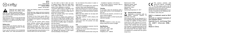 Page 1 de la notice Manuel utilisateur Celly UP500