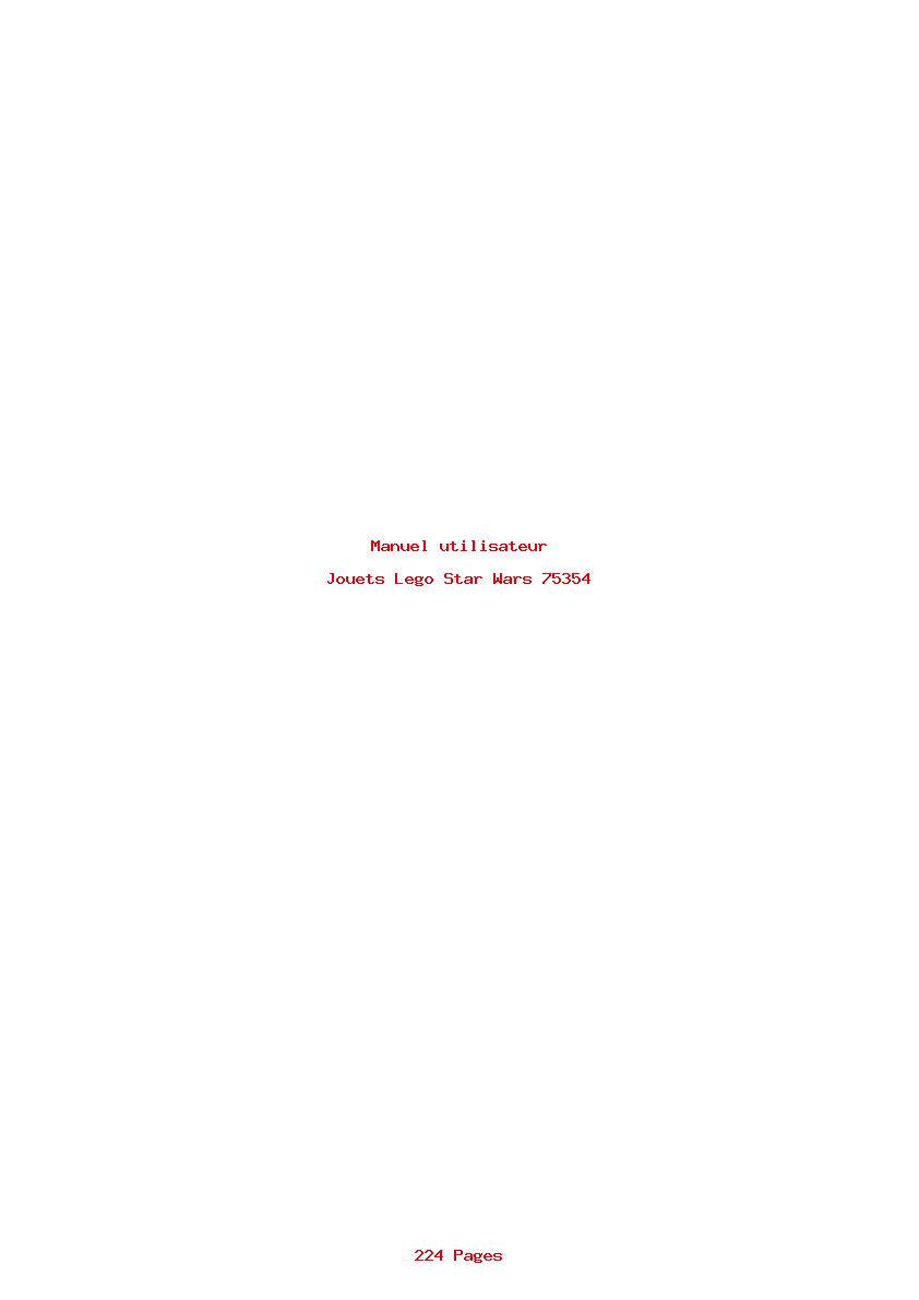 Page 1 de la notice Manuel utilisateur Lego Star Wars 75354