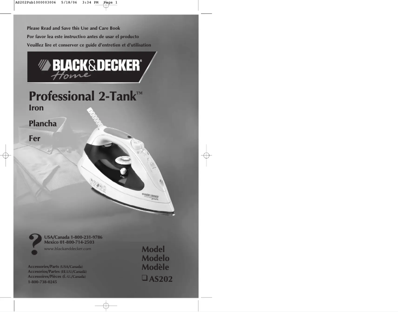 Page n°1 - Manuel utilisateur Black & Decker AS202