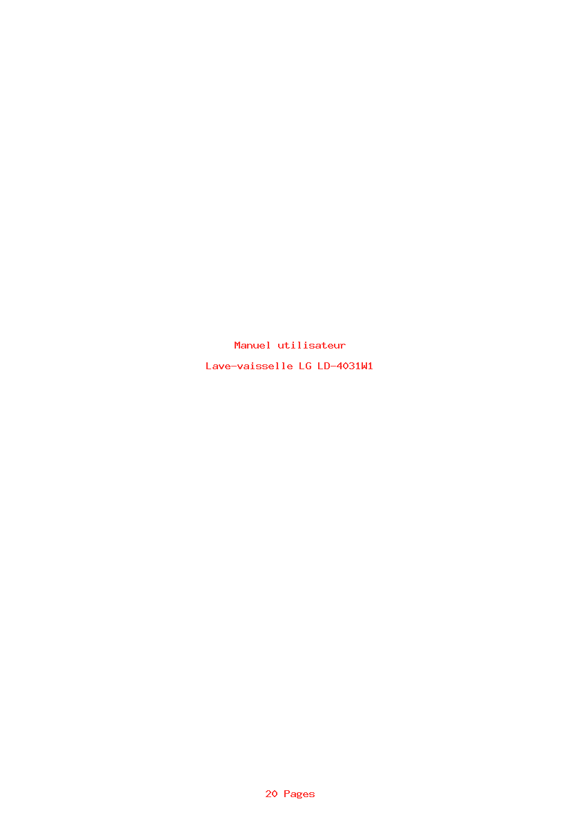 Page 1 de la notice Manuel utilisateur LG LD-4031W1