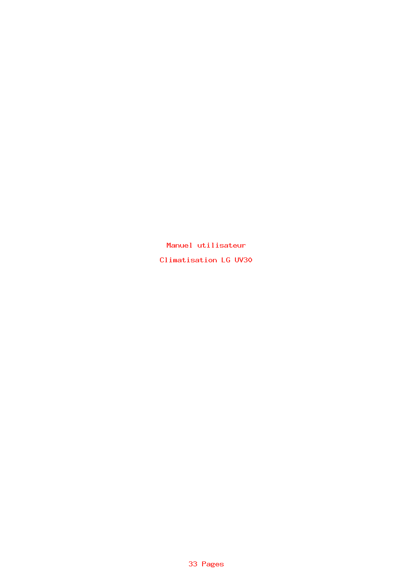 Page 1 de la notice Manuel utilisateur LG UV30