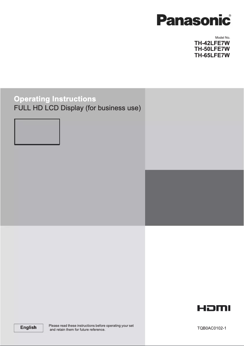 Página 1 del manual Manual de usuario Panasonic TH-50LFE7