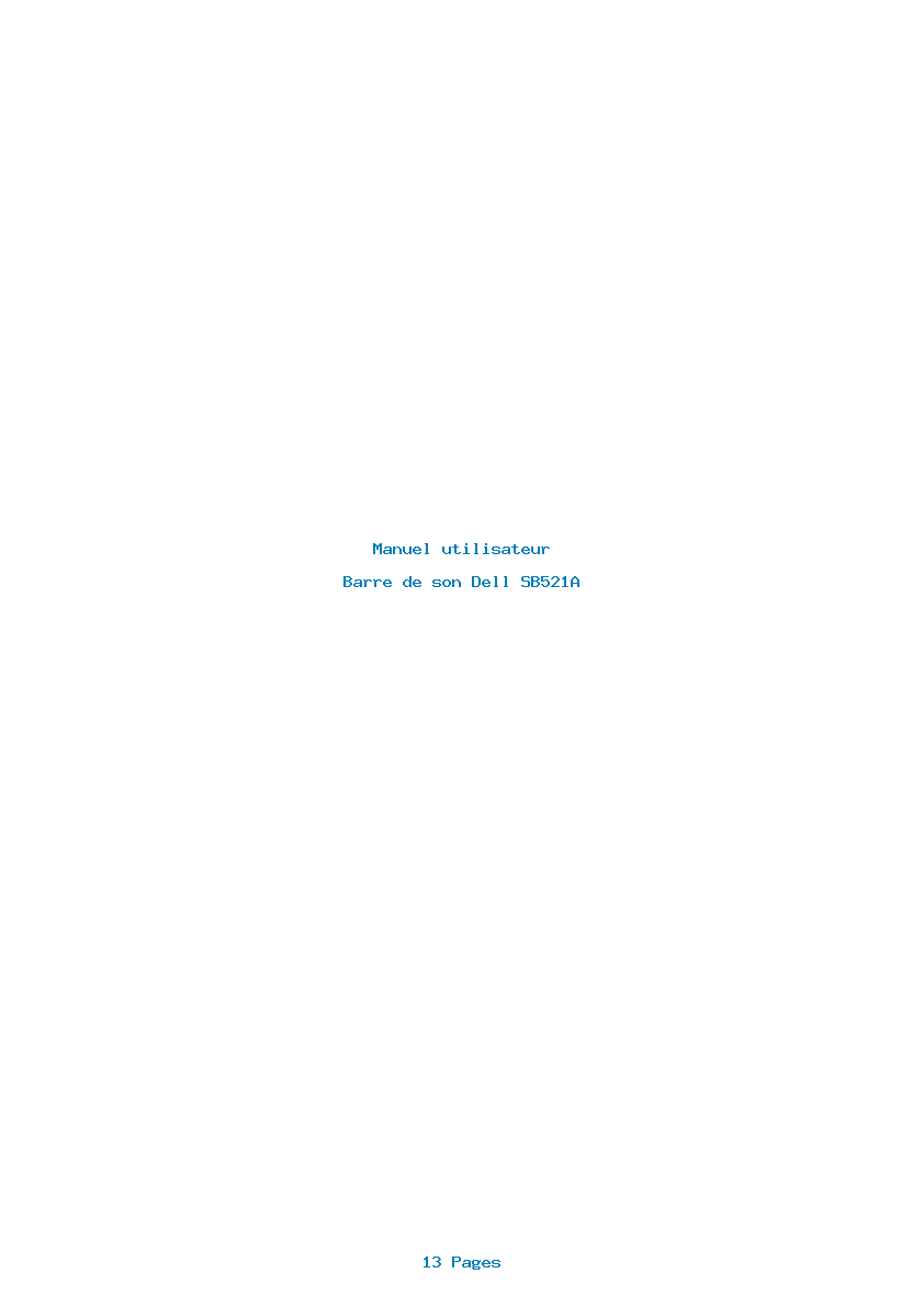 Page 1 de la notice Manuel utilisateur Dell SB521A