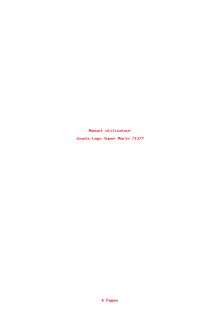 Page 1 de la notice Manuel utilisateur Lego Super Mario 71377