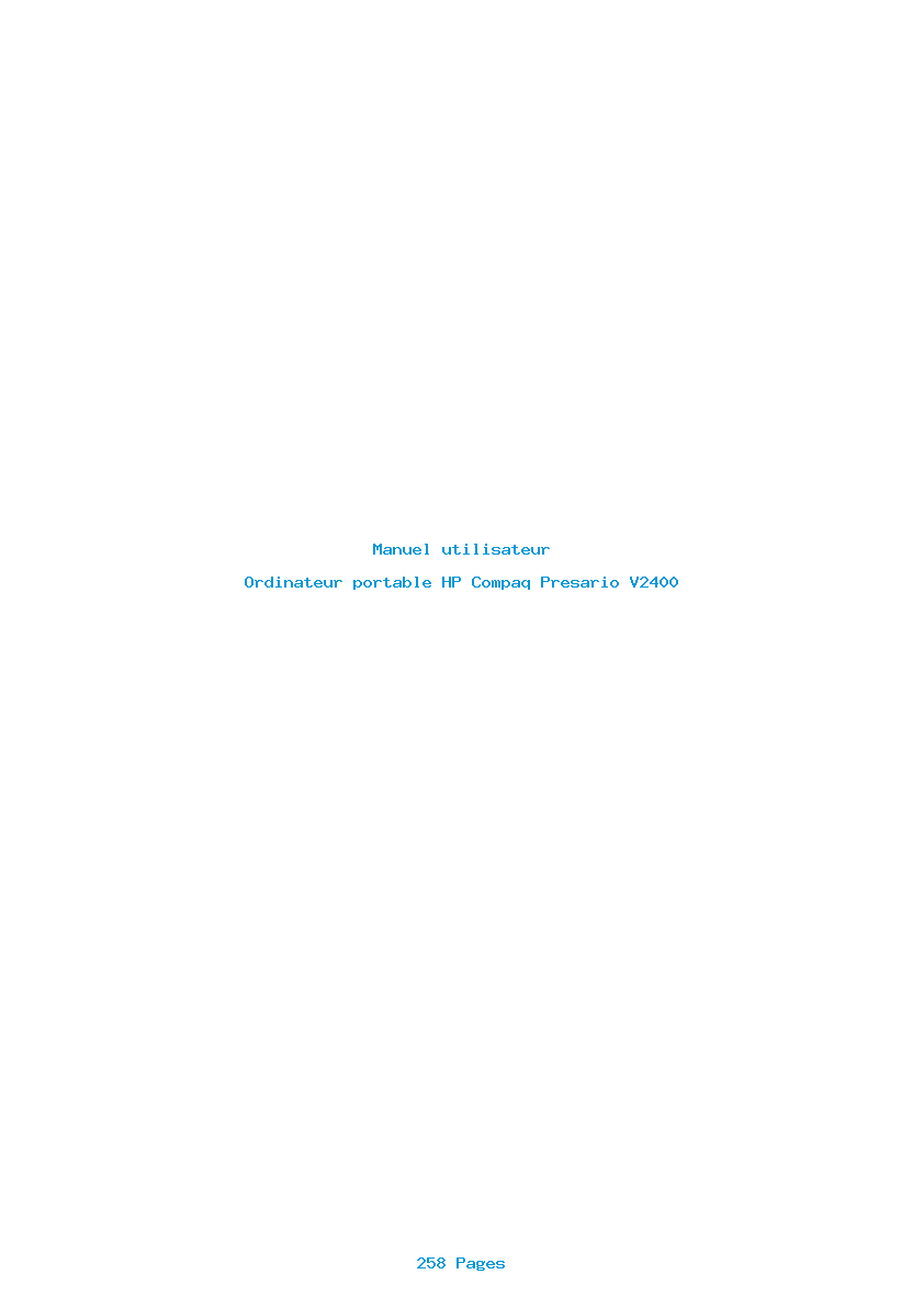 Image de la première page du manuel de l'appareil Compaq Presario V2400