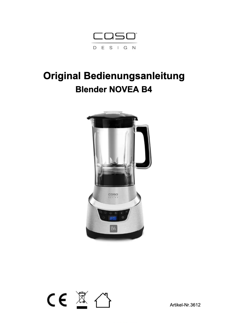 Page 1 de la notice Manuel utilisateur Caso Novea B4